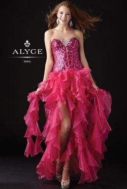 Style 6043 Alyce Designs Pink Size 14 Homecoming Sequined Barbiecore Sunday Beaded Top Cocktail Dress on Queenly
