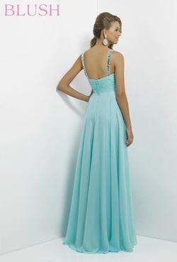 Style 9777 Blush Prom Blue Size 14 Military Plus Size A-line Dress on Queenly