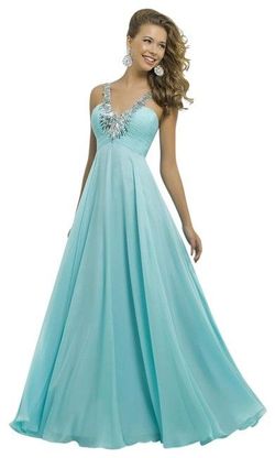 Style 9777 Blush Prom Blue Size 14 Floor Length Pageant Sequin A-line Dress on Queenly