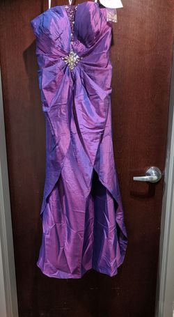 Style 75882K Mac Duggal Purple Size 14 Strapless Floor Length A-line Dress on Queenly