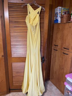 Sherri Hill Yellow Size 4 Black Tie Military Mermaid Dress on Queenly