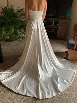 Sherri Hill White Size 4 Sequin Strapless Overskirt Wedding Straight Dress on Queenly