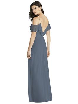 Style 3020 Dessy Collection Blue Size 12 Floor Length Tulle A-line Dress on Queenly