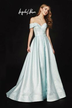 Style 82064 Angela and Alison Blue Size 12 Angela & Alison Pageant Floor Length Prom A-line Dress on Queenly