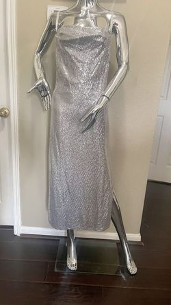 Silver Size 12 Side slit Dress on Queenly