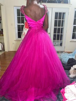 Sherri Hill Hot Pink Size 0 Sweetheart Silk Ball gown on Queenly