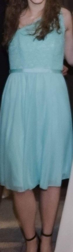 David's Bridal Green Size 0 Tall Height Straight Dress on Queenly