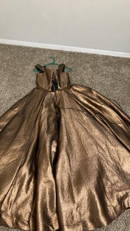 Alyce Paris Gold Size 14 Floor Length Corset Ball gown on Queenly