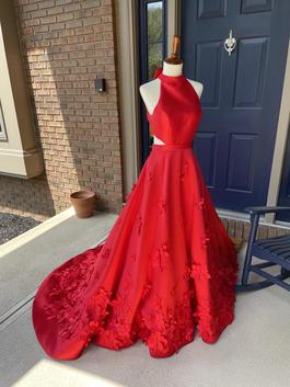 Style 51116 Sherri Hill Red Size 2 High Neck Cut Out 50 Off A-line Dress on Queenly