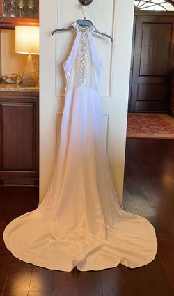 Glow White Size 2 Short Height Halter Straight Dress on Queenly