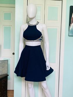 Jolene Navy Blue Size 0 Homecoming 50 Off Prom Midi Cocktail Dress on Queenly