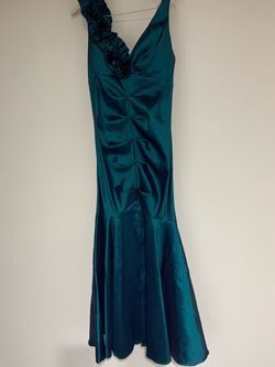 R M Richards Green Size 16 Tall Height Plus Size Floor Length Mermaid Dress on Queenly