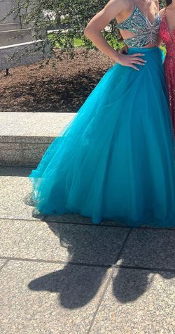 morilee Blue Size 2 Appearance Floor Length Jewelled $300 Ball gown on Queenly
