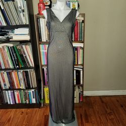 Vintage Multicolor Size 8 Jersey Euphoria Sequin Side slit Dress on Queenly