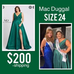 Mac Duggal Green Size 24 Floor Length Military 50 Off A-line Dress on Queenly
