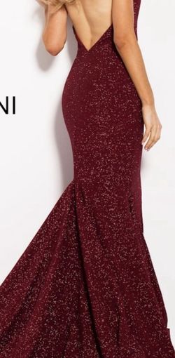 Jovani Red Size 6 Halter Floor Length Prom Mermaid Dress on Queenly