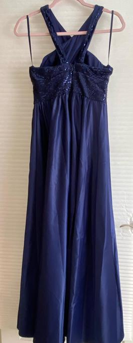 Ever pretty Blue Size 4 Satin Silk Military A-line Dress on Queenly