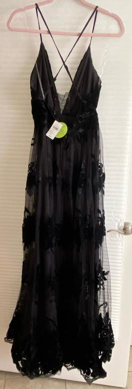 Windsor Black Size 2 Floor Length Bridgerton Floral A-line Dress on Queenly