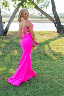 Sherri Hill Pink Size 2 Prom Medium Height Black Tie Train Dress on Queenly