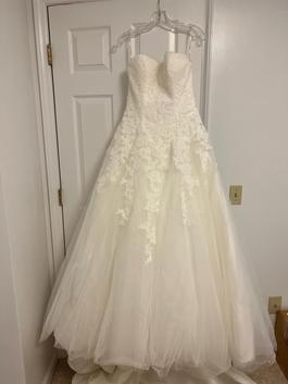 Maggie Sottero White Size 10 Floor Length Lace Corset A-line Dress on Queenly