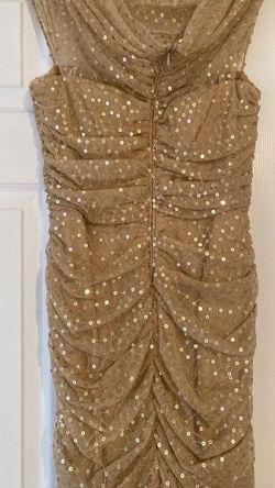 Tadashi Shoji Gold Size 6 Midi Sequined Cocktail Dress on Queenly