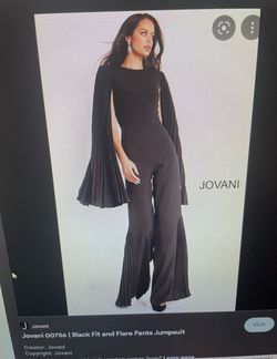 Jovani Black Size 10 Sleeves Fun Fashion A-line Jumpsuit Dress on Queenly