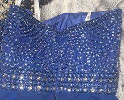 Sherri Hill Blue Size 2 Black Tie A-line Dress on Queenly