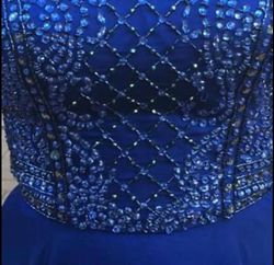 Sherri Hill Blue Size 2 Black Tie A-line Dress on Queenly