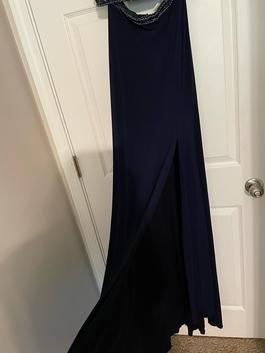 Sherri Hill Navy Blue Size 2 Sequin Straight Dress on Queenly