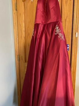 Eureka Red Size 16 Plus Size Ball gown on Queenly