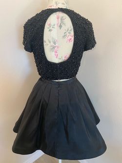 Sherri Hill Black Size 6 Midi Two Piece Cocktail Dress on Queenly