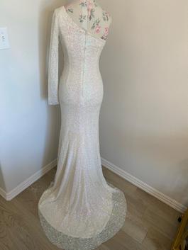 Maggie Sottero White Size 6 50 Off One Shoulder Jewelled Side slit Dress on Queenly