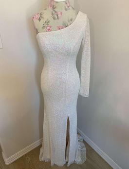 Maggie Sottero White Size 6 50 Off One Shoulder Jewelled Side slit Dress on Queenly