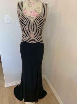 Jovani Black Size 4 Backless Military Straight Dress on Queenly
