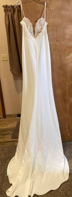 Made with love White Size 6 Floor Length Beaded Top Straight Dress on Queenly