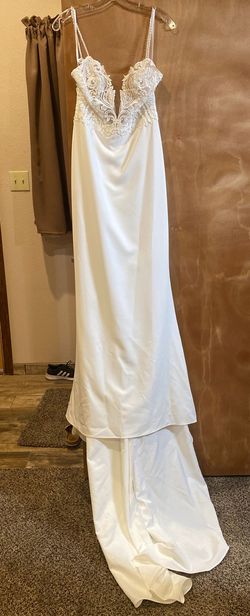 Made with love White Size 6 Floor Length Beaded Top Straight Dress on Queenly