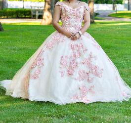 RAGAZZA Nude Size 6 Floor Length Girls Size Ball gown on Queenly