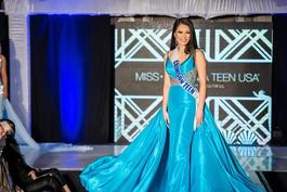 Sherri Hill Light Blue Size 4 Jewelled Spaghetti Strap Pageant Winter Formal Ball gown on Queenly
