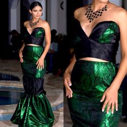 Green Size 6 Mermaid Dress on Queenly