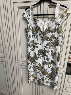 Boston proper Gold Size 12 Euphoria Fitted Cocktail Dress on Queenly