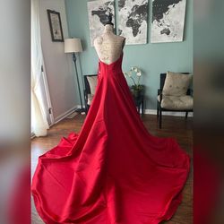 Jovani Red Size 0 Pockets Ball gown on Queenly