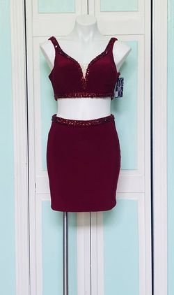 Jolene Red Size 4 Jersey Burgundy 70 Off Midi Cocktail Dress on Queenly