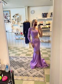 Gaspar Cruz Purple Size 00 A-line Silk Mermaid Dress on Queenly