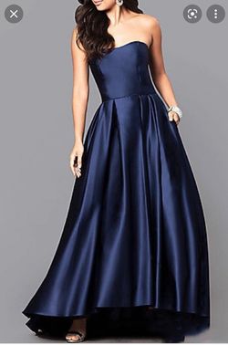 Betsy and Adam Blue Size 2 Pockets Black Tie 50 Off Ball gown on Queenly