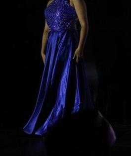 Sherri Hill Blue Size 14 Plus Size Straight Dress on Queenly