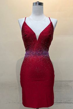 Style 394S Amelia Couture Red Size 8 Euphoria Midi Homecoming Cocktail Dress on Queenly