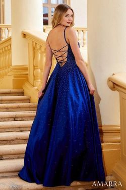 Style Sadie Amarra Blue Size 2 Tall Height Pageant Ball gown on Queenly
