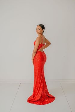 Style Sabrina Lucci Lu Red Size 2 Floor Length Side slit Dress on Queenly