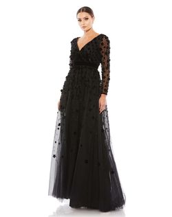 Style Maline Mac Duggal Black Size 8 Tulle Sequin A-line Dress on Queenly