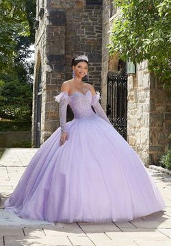 Style Maria MoriLee Purple Size 0 Black Tie Lavender Ball gown on Queenly